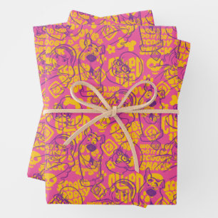 Scooby-Doo   Funky Flower Pattern Wrapping Paper Sheet