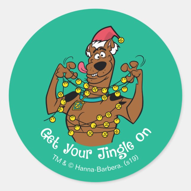 Scooby-Doo "Get Your Jingle On" Classic Round Sticker (Front)
