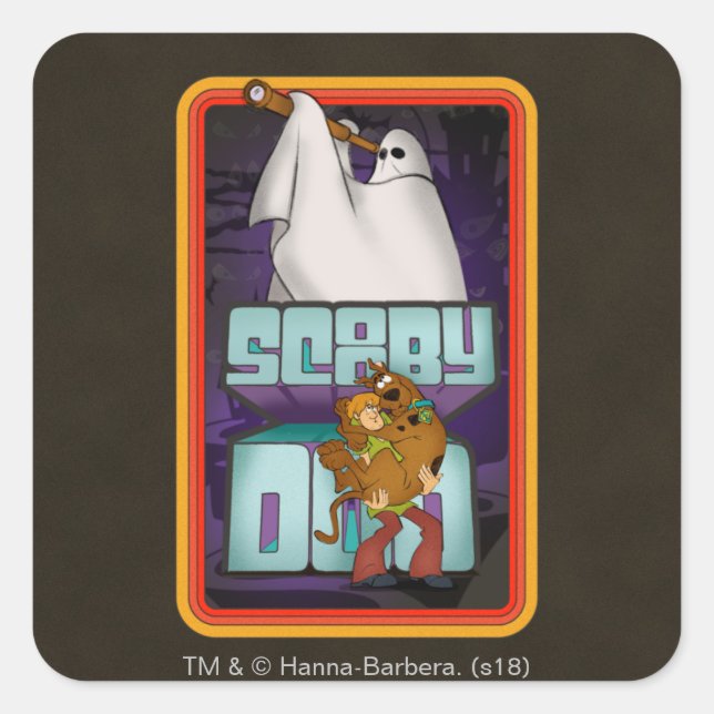 Scooby-Doo | Ghost Looking for Shaggy & Scooby Square Sticker (Front)