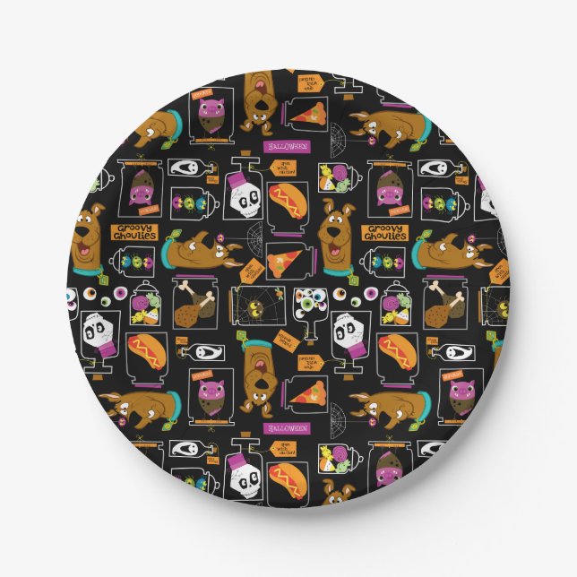 Scooby-Doo | Halloween Scooby-Doo Pattern Paper Plate (Front)