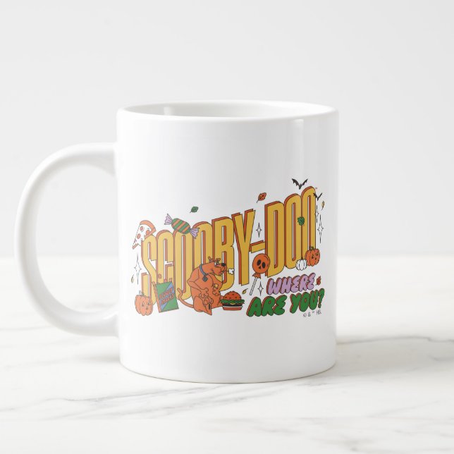 Scooby-Doo Halloween Snack Logo Large Coffee Mug (Left)