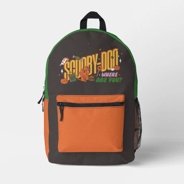 Scooby-Doo Halloween Snack Logo Printed Backpack (Front)