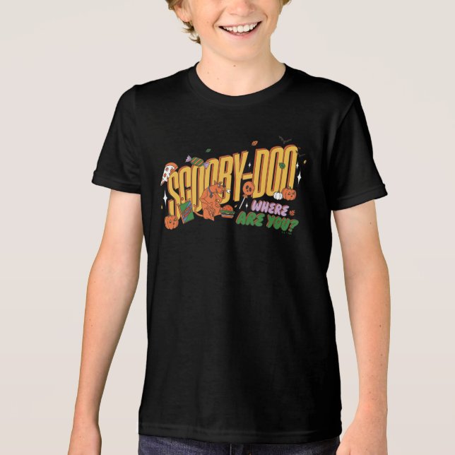 Scooby-Doo Halloween Snack Logo Tri-Blend Shirt (Front)