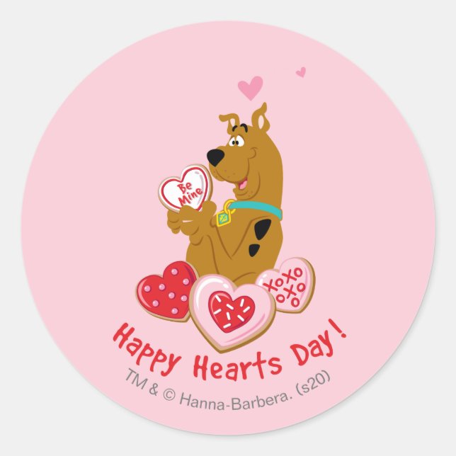 Scooby-Doo - Happy Hearts Day Classic Round Sticker (Front)