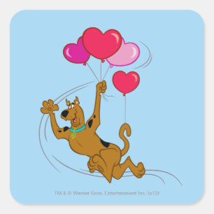 Scooby Doo - Heart Balloons Square Sticker