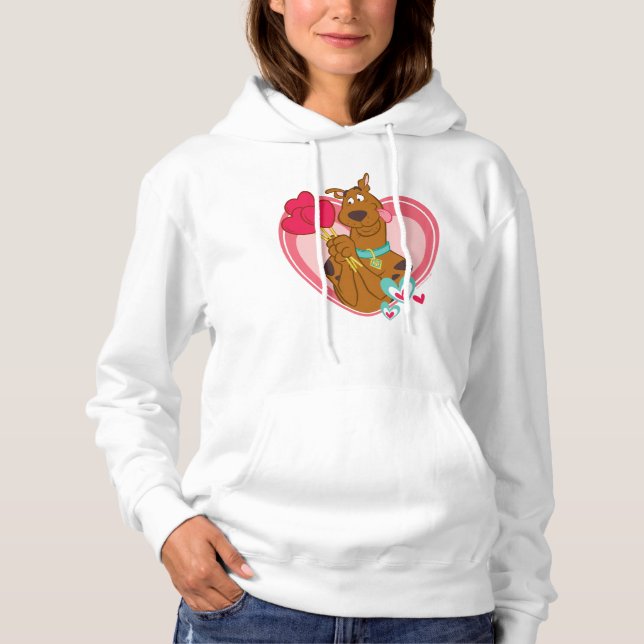 Scooby-Doo Holding Heart Lolipops Hoodie (Front)