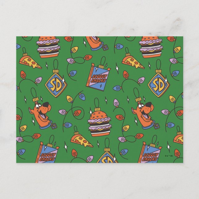 Scooby-Doo Holiday Snack Lights Pattern Postcard (Front)