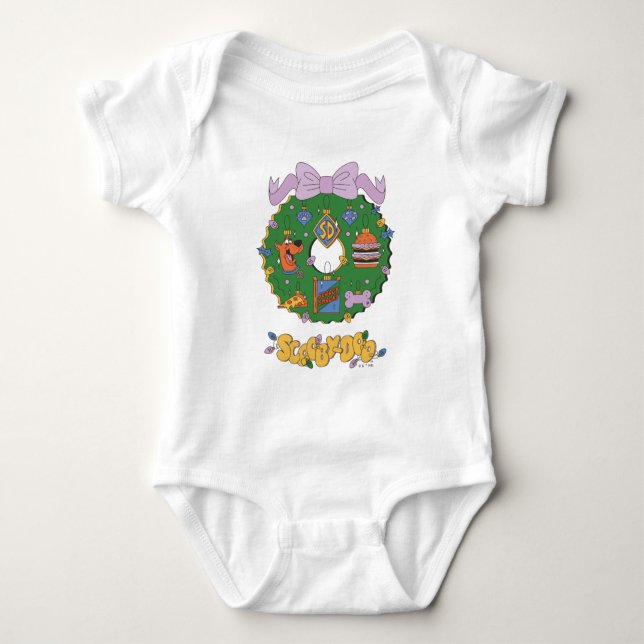 Scooby-Doo Holiday Snack Wreath Graphic Baby Bodysuit (Front)