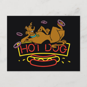 Scooby-Doo Hot Dog Neon Sign Postcard