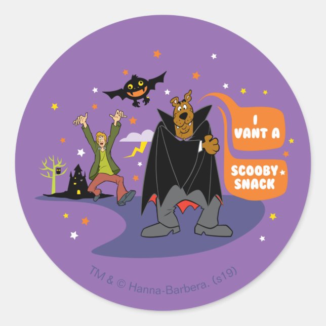 Scooby-Doo | I Vant a Scooby Snack Classic Round Sticker (Front)