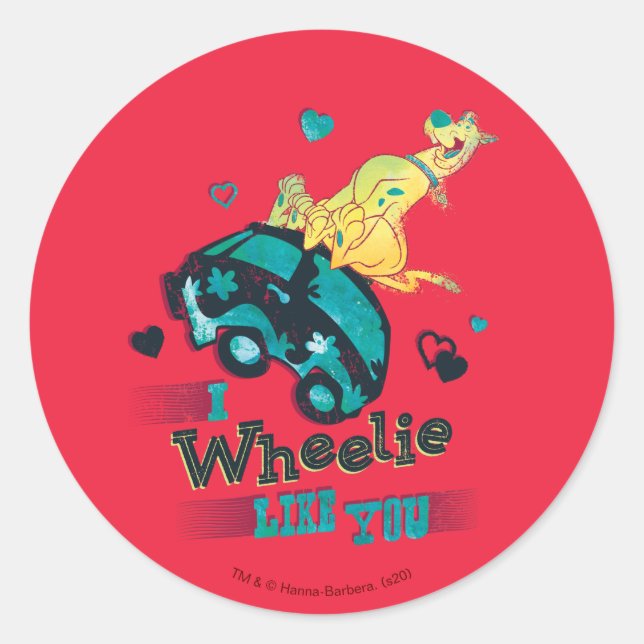 Scooby-Doo - I Wheelie Like You Classic Round Sticker (Front)
