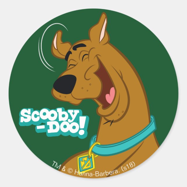 Scooby-Doo Laughing Classic Round Sticker (Front)
