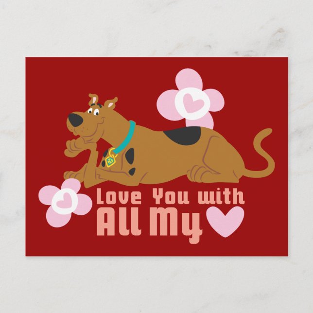Scooby-Doo "Love You with All My Heart" Postcard (Front)