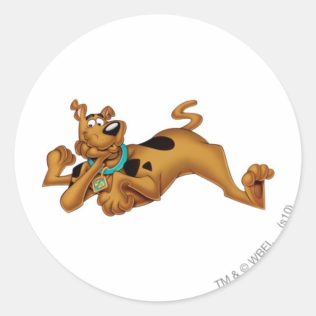 Scooby-Doo Lying Down Classic Round Sticker (Front)