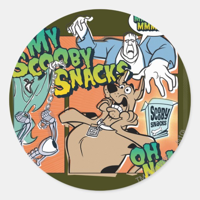 Scooby-Doo "My Scooby Snacks" Classic Round Sticker (Front)