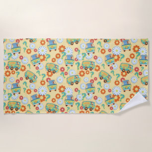 Scooby-Doo Mystery Machine Flower Pattern Beach Towel