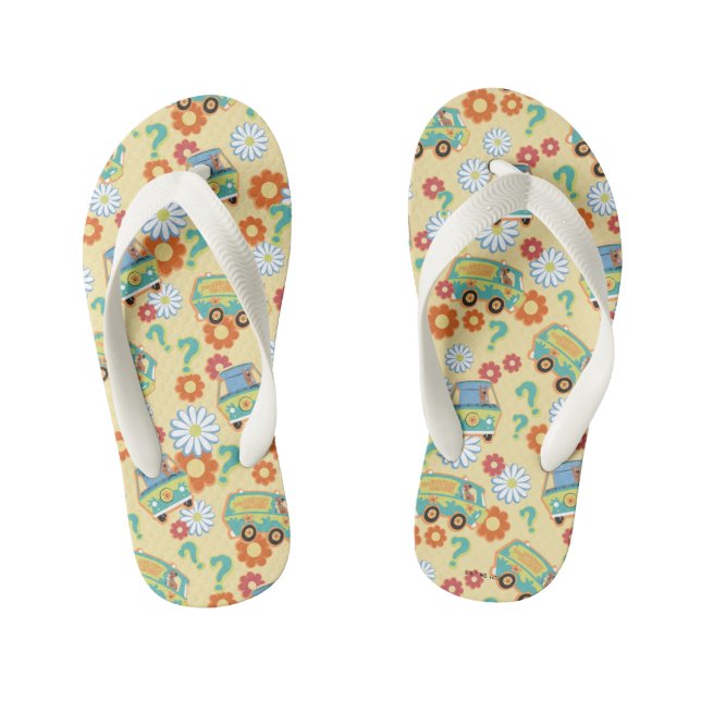 Scooby-Doo Mystery Machine Flower Pattern Kid's Jandals (Footbed)