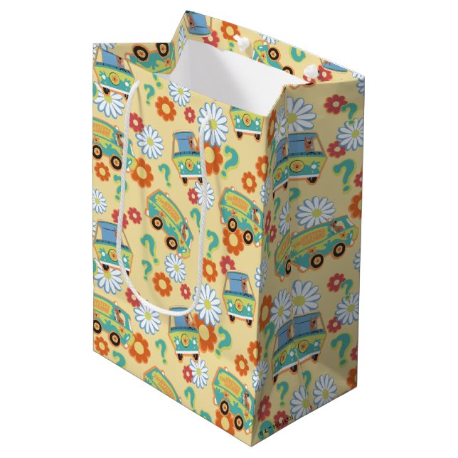 Scooby-Doo Mystery Machine Flower Pattern Medium Gift Bag (Front Angled)