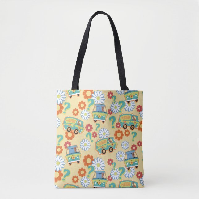 Scooby-Doo Mystery Machine Flower Pattern Tote Bag (Front)