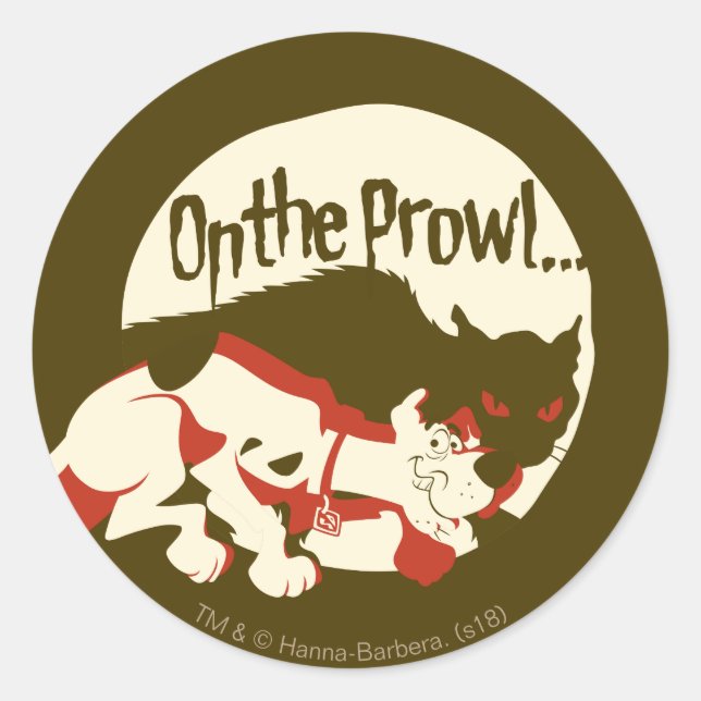 Scooby-Doo "On The Prowl" Classic Round Sticker (Front)