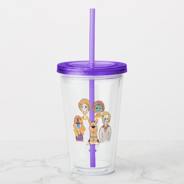 Scooby-Doo | Our Halloween Masks Acrylic Tumbler (Front)