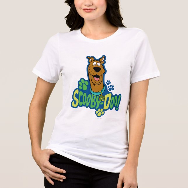 Scooby-Doo Paw Print Character Badge Tri-Blend Shirt (Front)