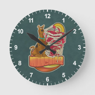 Scooby-Doo | Pile of Pizza "Munchies" Graphic Round Clock
