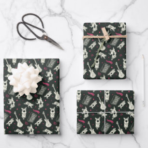 Scooby-Doo Punk Guitar and Amp Pattern Wrapping Paper Sheet