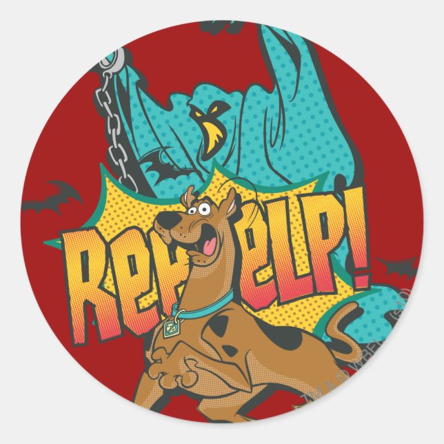 Scooby Doo "Reeeelp!" Classic Round Sticker (Front)