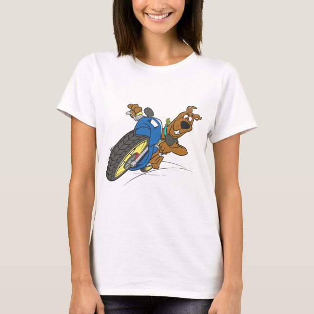 Scooby-Doo Riding Motorcycle T-Shirt (Front)