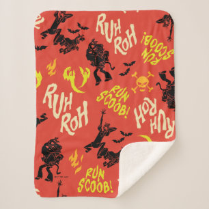 Scooby-Doo   Ruh Roh Run Scoob! Pattern Sherpa Blanket