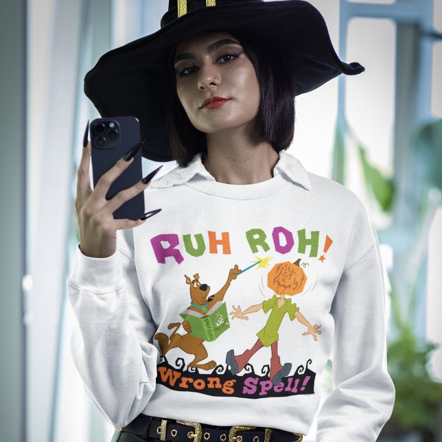 Scooby-Doo | Ruh Roh! Wrong Spell! Sweatshirt (Person wearing sweater over collared shirt)