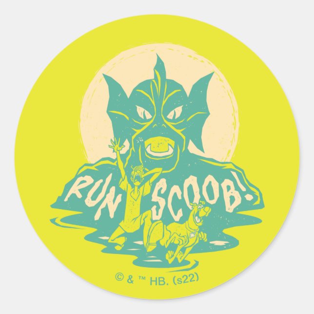 Scooby-Doo | Run Scoob! Classic Round Sticker (Front)