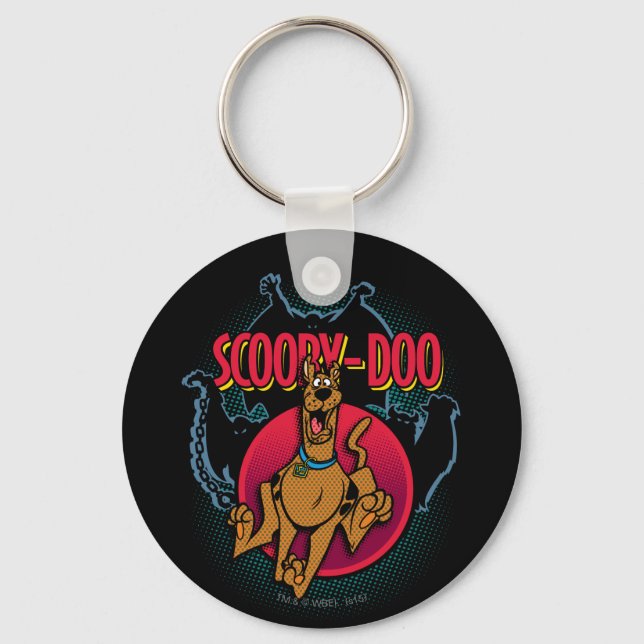 Scooby-Doo Running From Ghosts Graphic Key Ring (Front)