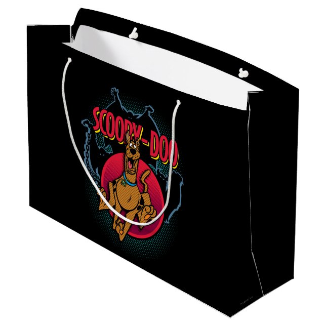 Scooby-Doo Running From Ghosts Graphic Large Gift Bag (Back Angled)