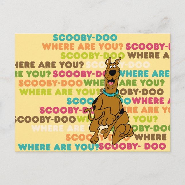 Scooby-Doo Running "Where Are You?" Postcard (Front)