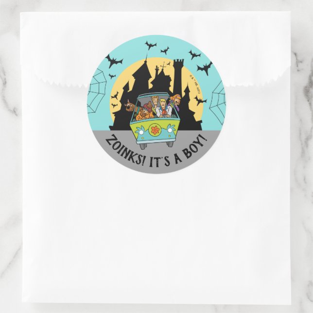 Scooby-Doo Spooktacular Halloween Baby Shower Classic Round Sticker (Bag)