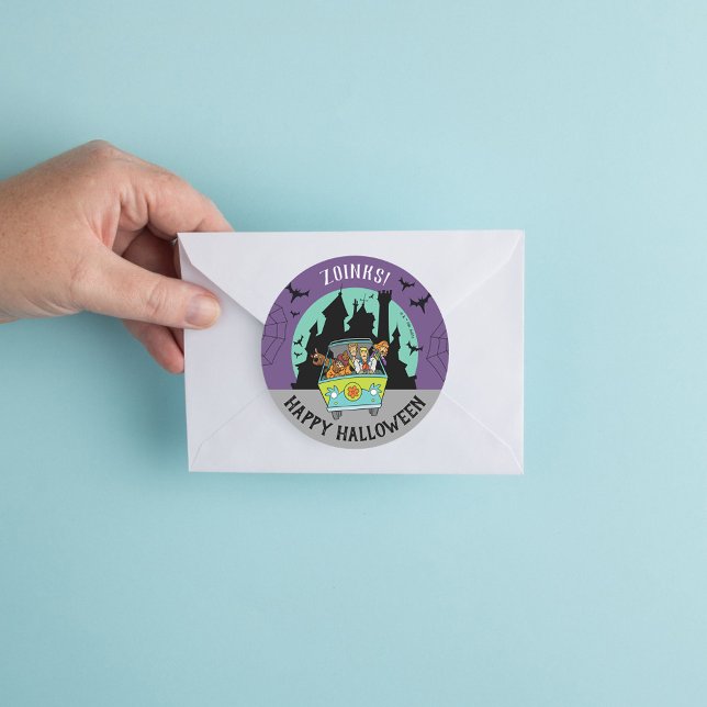Scooby-Doo Spooktacular Halloween Party Classic Round Sticker (Sticker on envelope)