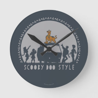 Scooby-Doo Style Tribal Van Silhouette Round Clock