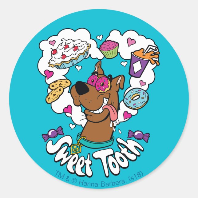 Scooby-Doo "Sweet Tooth" Classic Round Sticker (Front)