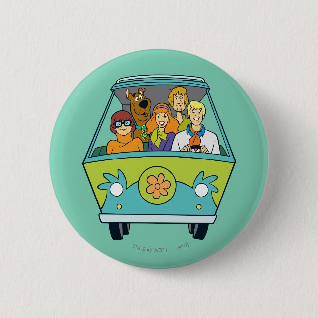 Scooby-Doo & The Gang Mystery Machine 6 Cm Round Badge (Front)