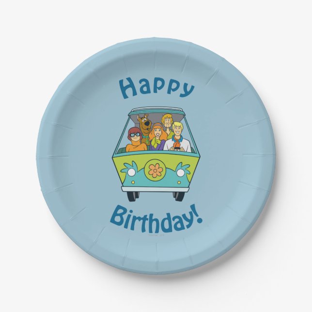 Scooby-Doo &amp; The Gang Mystery Machine Paper Plate (Front)