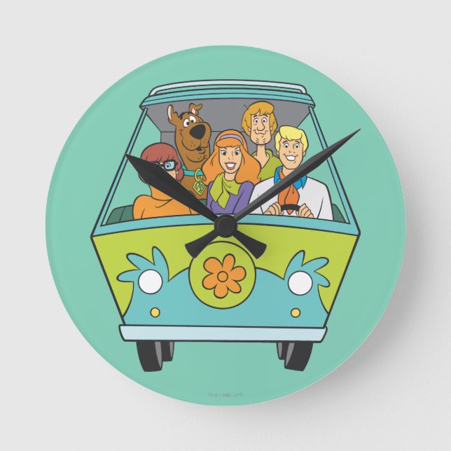 Scooby-Doo & The Gang Mystery Machine Round Clock (Front)