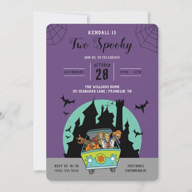 Scooby-Doo | Two Spooky Halloween Birthday Invitation (Front)