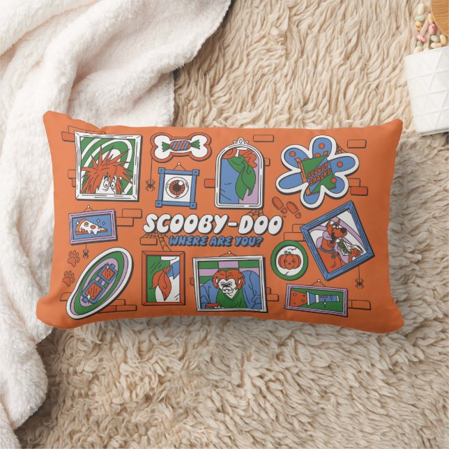 Scooby-Doo Wall of Halloween Picture Frames Lumbar Cushion (Blanket)