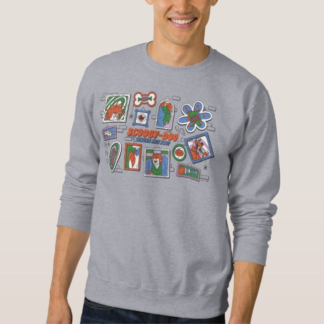 Scooby-Doo Wall of Halloween Picture Frames Sweatshirt (Front)
