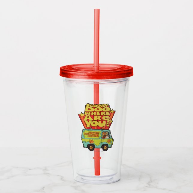 Scooby-Doo | "Where Are You?" Retro Cartoon Van Acrylic Tumbler (Front)