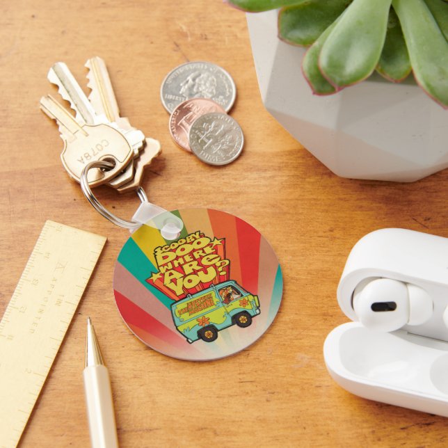 Scooby-Doo | &quot;Where Are You?&quot; Retro Cartoon Van Key Ring (Desk)