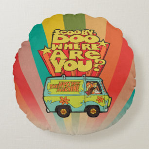 Scooby-Doo "Where Are You?" Retro Cartoon Van Round Cushion