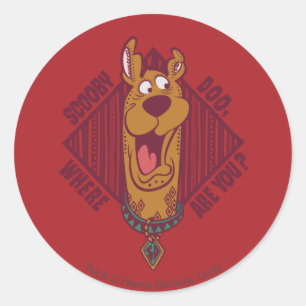 Scooby-Doo Where Are You Tribal Graphic Classic Round Sticker
